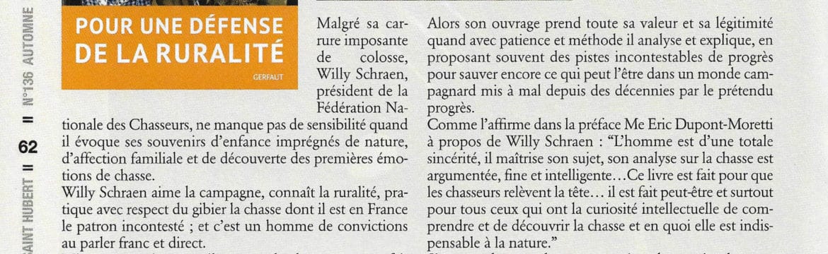 article W. Schraen Un chasseur en campagne