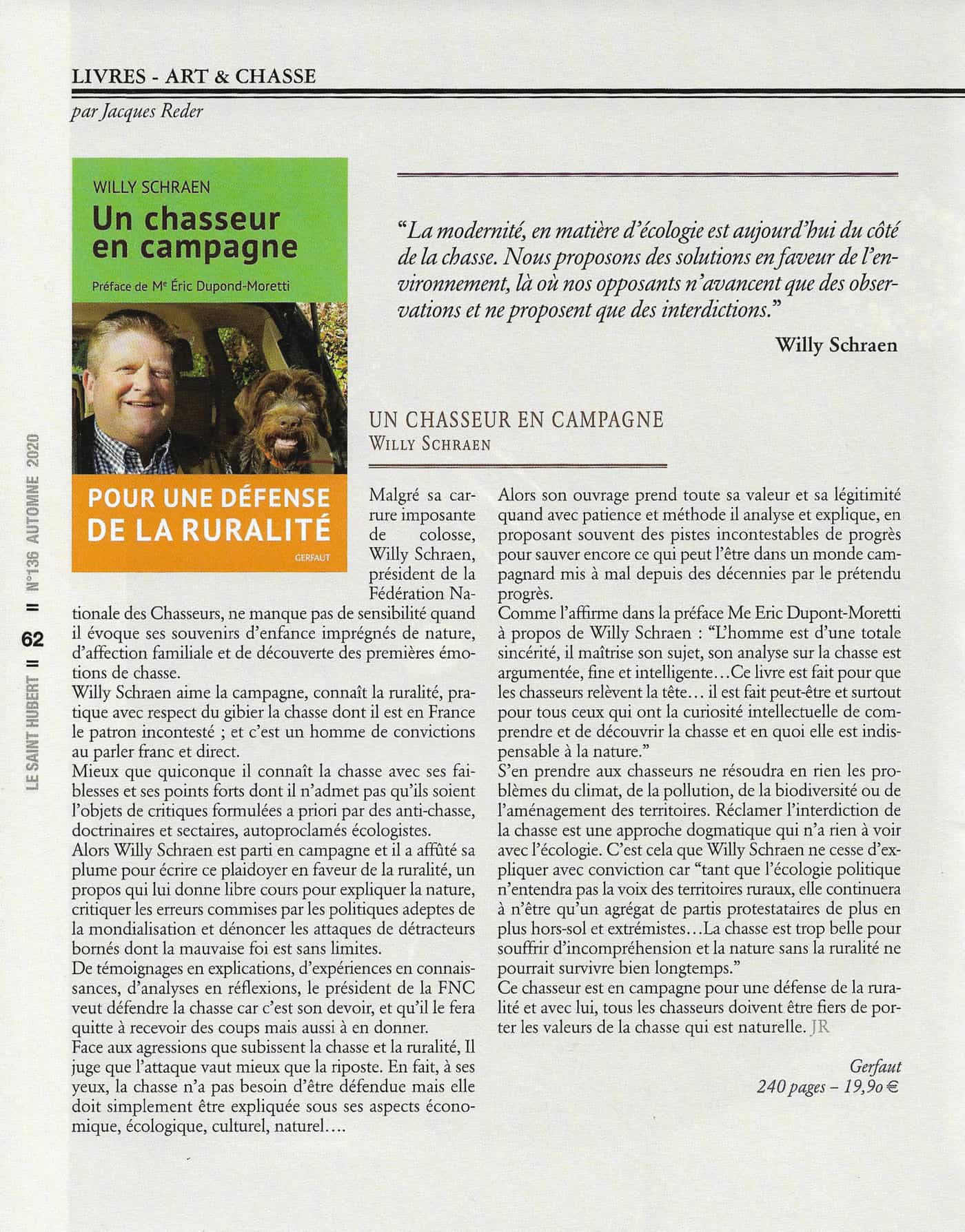 article W. Schraen Un chasseur en campagne