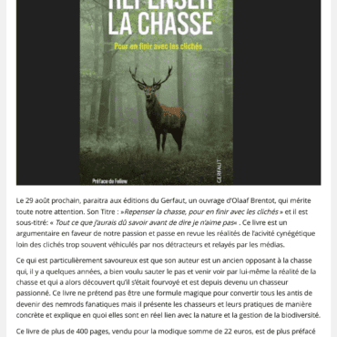 Un ancien anti chasse sort un livre argumentaire pour défendre notre passion Chassons.com